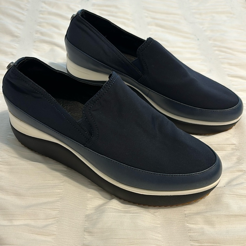 Donald J. Pliner Navy Slip-On Platform Loafers